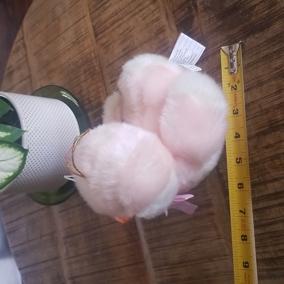 Pink Baby Chick with Gingham Ribbon Bow with Squeaky Sound - Picture 9 of 9